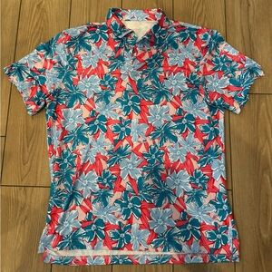 Vineyard Vines Printed Floral Sankaty Polo Men’s Size L Like New